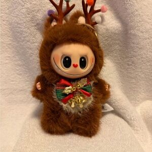 Christmas Labubu Brown Plush keychain + free cup wrap and keychain